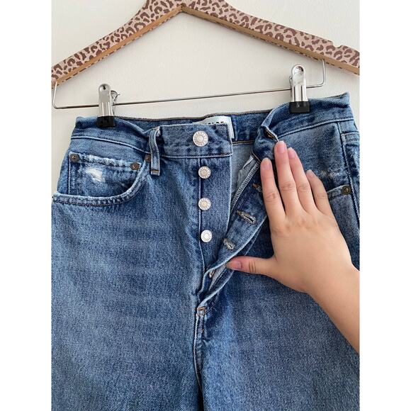 AGOLDE 90's Mid Rise Loose Straight Jeans in Streamline Size 24 - Picture 5 of 9